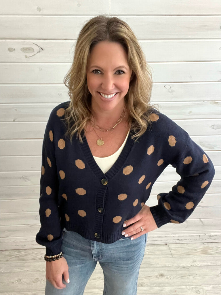 Women's polka outlet dot cardigan